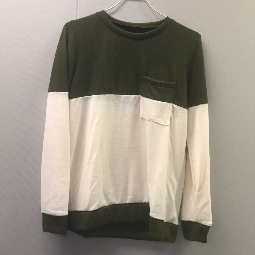 Olive and cream sweater